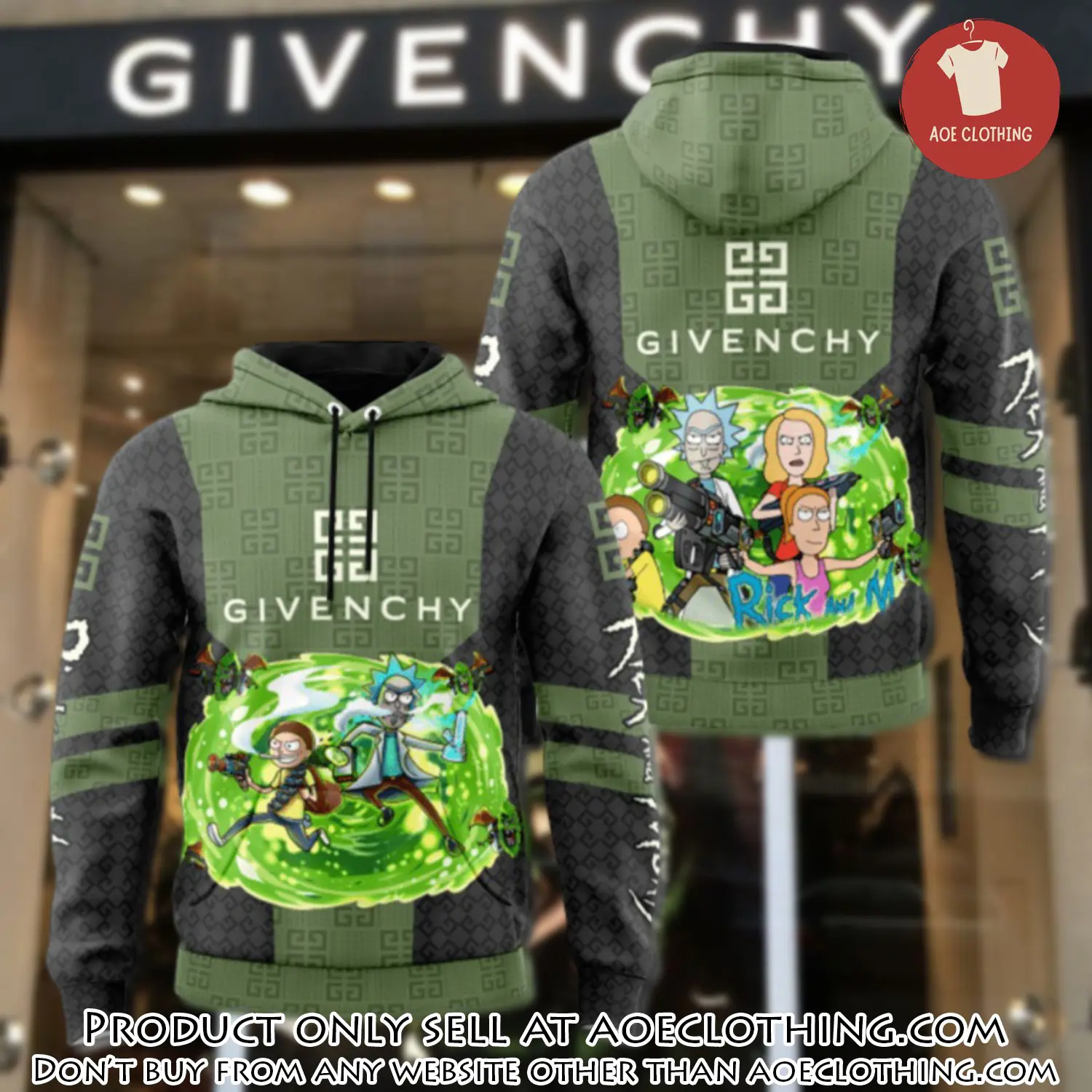 Givenchy rick and morty unisex hoodie luxury brand gifts  jh2009 aoe1414474